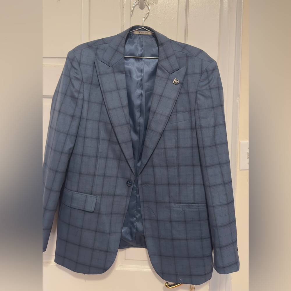 Stacy Adams Blue Plaid Sport Coat